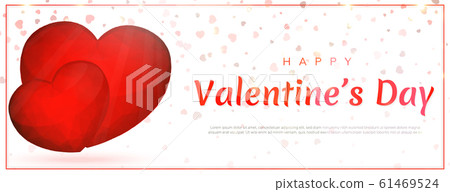Valentines Day background with red hearts. Vector - Stock Illustration ...