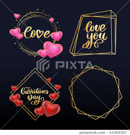 Valentine poster, card, label, banner letter 61469567