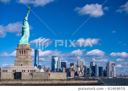 "New York" Statue of Liberty and Skyscrapers "New York" Statue of Liberty and Skyscrapers 61469659