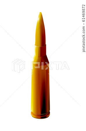 Isolated gold cartridge Kalashnikov 61469872