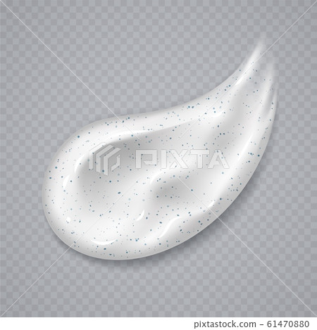 White cream or scrub smear isolated on a transparent background. Realistic cosmetic beauty skincare product sample. 61470880