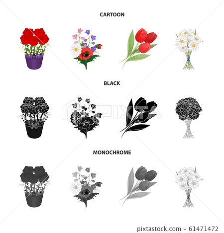 Vector design of spring and wreath sign. Collection of spring and blossom vector icon for stock. 61471472