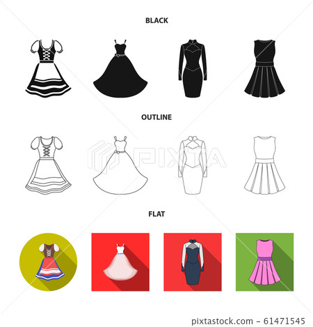 Vector design of dress and clothes logo. Collection of dress and evening stock vector illustration. Vector design of dress and clothes logo. Collection of dress and evening stock vector illustration. 61471545