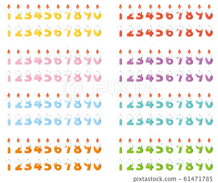 數字蠟燭圖標 61471785