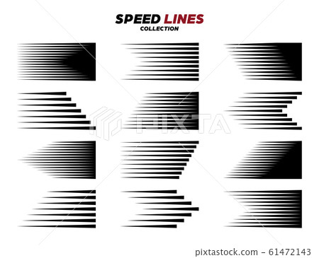Black comic speed motion line. Vector collection. 61472143