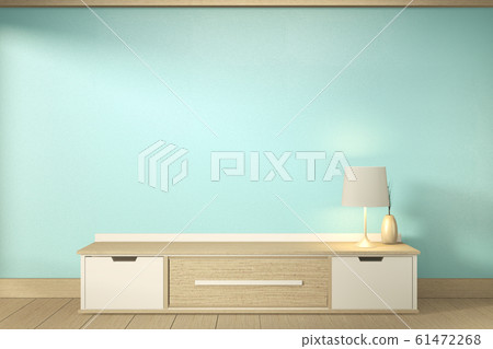 Tv shelf in mint room modern tropical style - 61472268