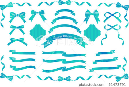 Ribbon Blue Green Set - Stock Illustration [61472791] - PIXTA