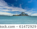 View from beach on Kos island to small rock with 61472929