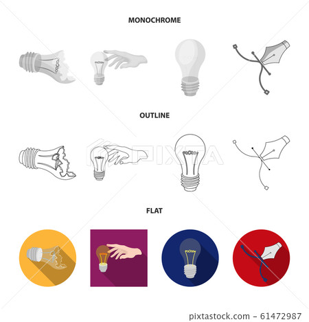 Vector illustration of lightbulb and ecolam sign. Collection of lightbulb and modern stock symbol for web. 61472987