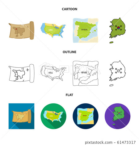 Vector illustration of middle and east icon. Collection of middle and country vector icon for stock. 61473317