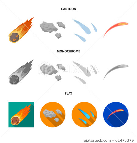 Vector illustration of shooting and fire logo. Collection of shooting and asteroid stock symbol for web. 61473379