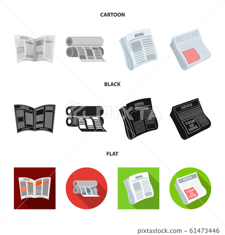 Vector design of daily and folded icon. Collection of daily and paper stock symbol for web. Vector design of daily and folded icon. Collection of daily and paper stock symbol for web. 61473446