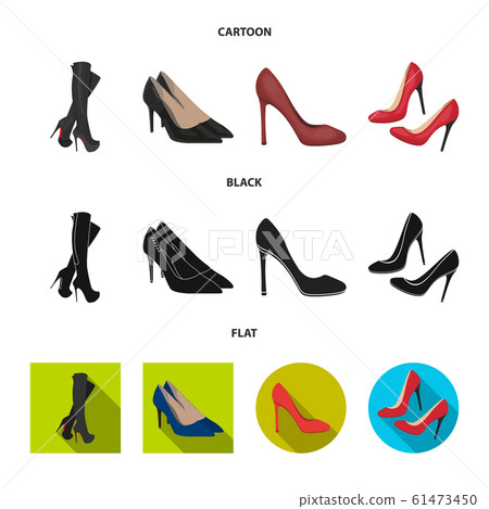 Vector design of heel and high symbol. Set of heel and stiletto stock vector illustration. Vector design of heel and high symbol. Set of heel and stiletto stock vector illustration. 61473450