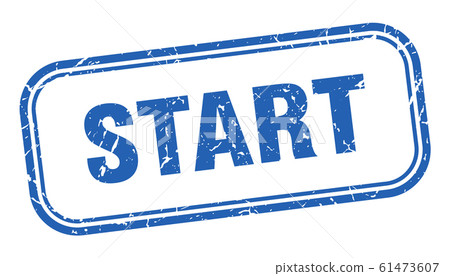 start stamp. start square grunge blue sign Stock Illustration