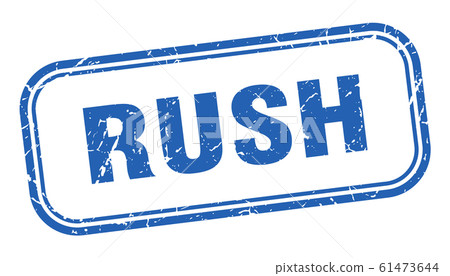 rush stamp. rush square grunge blue sign 61473644