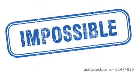 impossible stamp. impossible square grunge blue 61474039