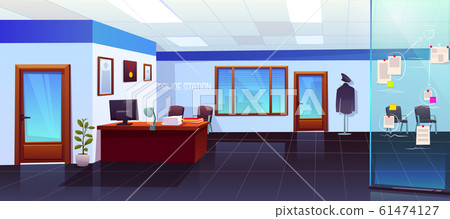 Police station room interior with evidence board 61474127