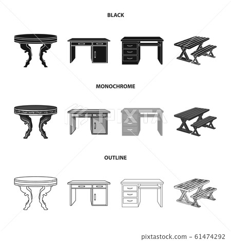 Isolated object of table and wooden logo.... - Stock Illustration ...