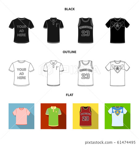 Isolated object of clothes and wear symbol. Collection of clothes and short stock vector illustration. 61474495