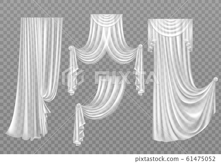 White curtains isolated on background 61475052