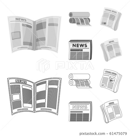 Vector illustration of daily and folded symbol. Collection of daily and paper vector icon for stock. Vector illustration of daily and folded symbol. Collection of daily and paper vector icon for stock. 61475079