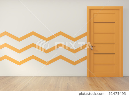 Mock up white and orange chidren room interior 61475493