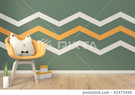 Mock up green chidren room interior minimal Mock up green chidren room interior minimal 61475498
