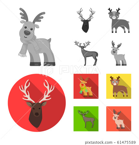 Vector illustration of elk and head icon.... - Stock Illustration ...