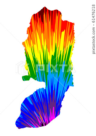 West Bank - map is designed rainbow abstract West Bank - map is designed rainbow abstract 61476218