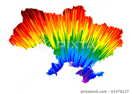 Ukraine - map is designed rainbow abstract Ukraine - map is designed rainbow abstract 61476227