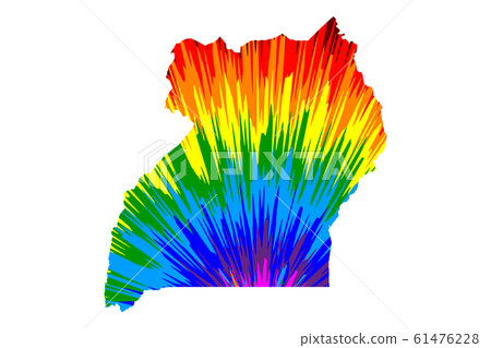 Uganda - map is designed rainbow abstract colorful Uganda - map is designed rainbow abstract colorful 61476228