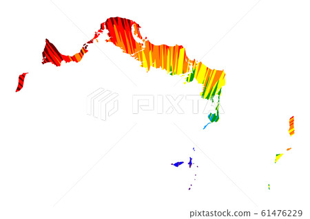 Turks and Caicos Islands - map is designed rainbow Turks and Caicos Islands - map is designed rainbow 61476229