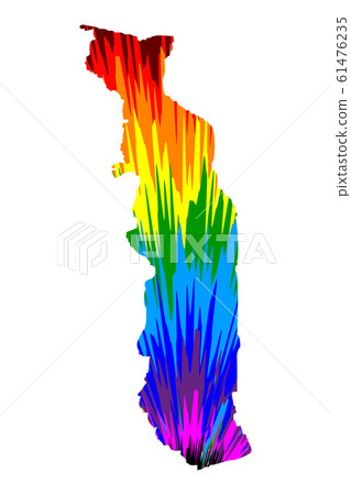 Togo - map is designed rainbow abstract colorful 61476235