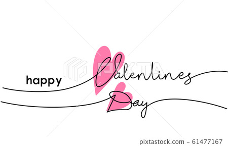 Happy Valentines day lettering card with hearts - Stock Illustration ...