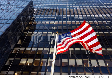Waving American flag on the background of Waving American flag on the background of 61477181