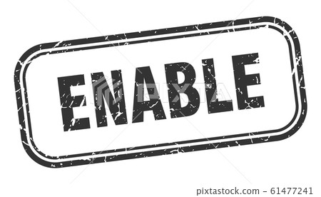 enable stamp. enable square grunge black sign enable stamp. enable square grunge black sign 61477241