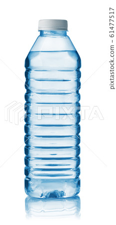 Front view of plastic water bottle Front view of plastic water bottle 61477517