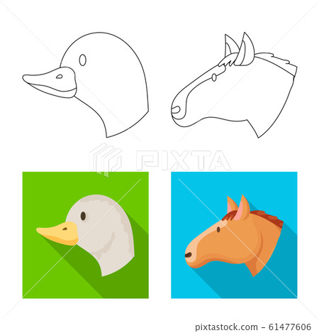 Isolated object of agriculture and breeding logo. Collection of agriculture and organic stock vector illustration. 61477606