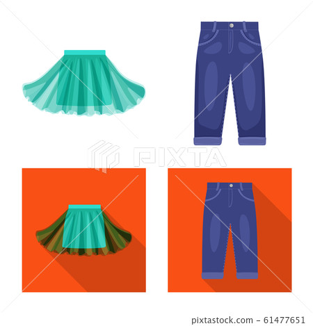 Isolated object of fashion and garment icon. Set of fashion and cotton vector icon for stock. 61477651