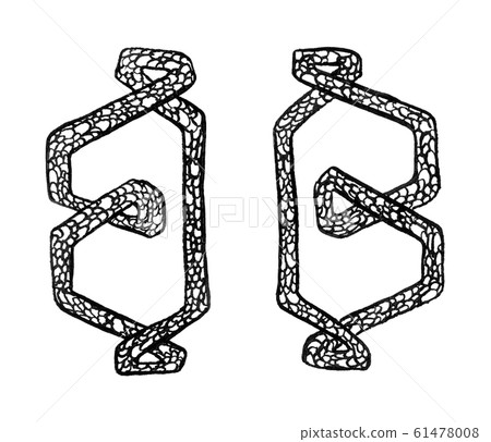Hand drawn ink vignette. Fish scale texture 61478008