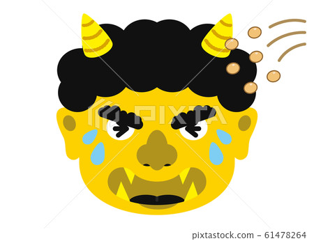 插圖:Oni Oni Setsubun豆Maki材料面部表情臉Kio Kiiro Oni黃色黃色(帶有矢量) 插圖:Oni Oni Setsubun豆Maki材料面部表情臉Kio Kiiro Oni黃色黃色(帶有矢量) 61478264