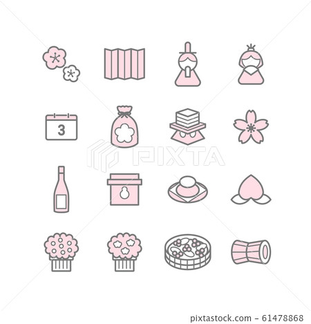 Hinamatsuri illustration icon set 61478868