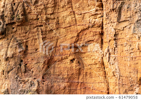 Texture of layers of brown sand cross section. Texture of layers of brown sand cross section. 61479058