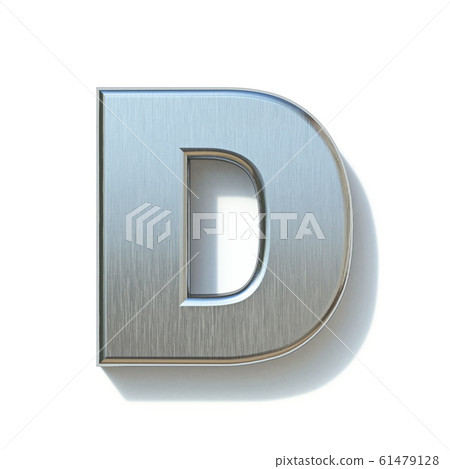 Brushed metal font Letter D 3D 61479128