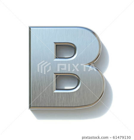 Brushed metal font Letter B 3D 61479130