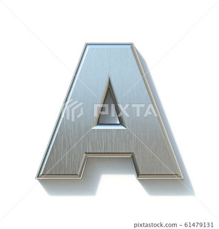 Brushed metal font Letter A 3D 61479131