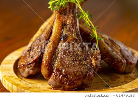 Delicious Lamb Spare Ribs Stock Photo