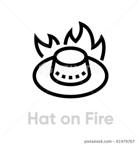 Australian Hat on Fire Abstract logo vector icon. Editable line Australian Hat on Fire Abstract logo vector icon. Editable line 61479767