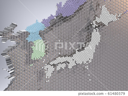 以IT，高科技，數字，技術，經濟，工業等為代表的日本鄰國地圖。 61480379