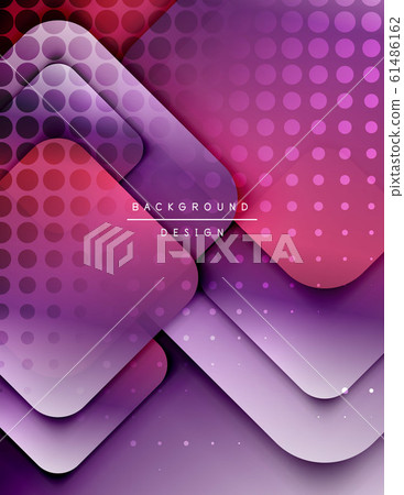 Rounded squares shapes composition geometric abstract background. 3D shadow effects and fluid gradients. Modern overlapping forms. Rounded squares shapes composition geometric abstract background. 3D shadow effects and fluid gradients. Modern overlapping forms. 61486162